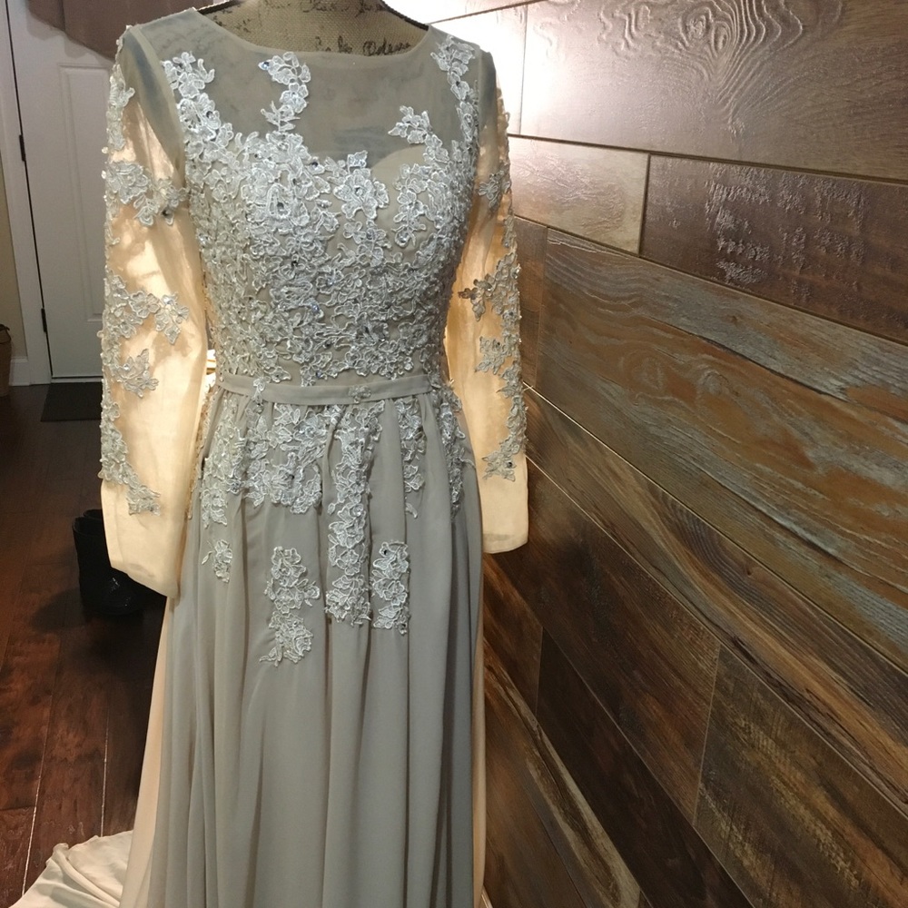 Vintage Champagne color Custom made Wedding Dress